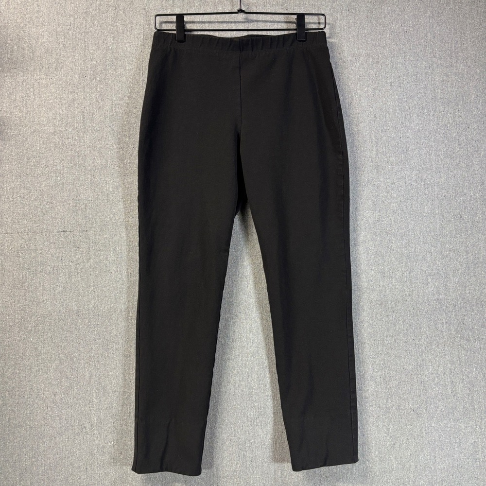 Fifteen Twenty Womens Black Elastic Waist Ankle Pants Medium Made in USA